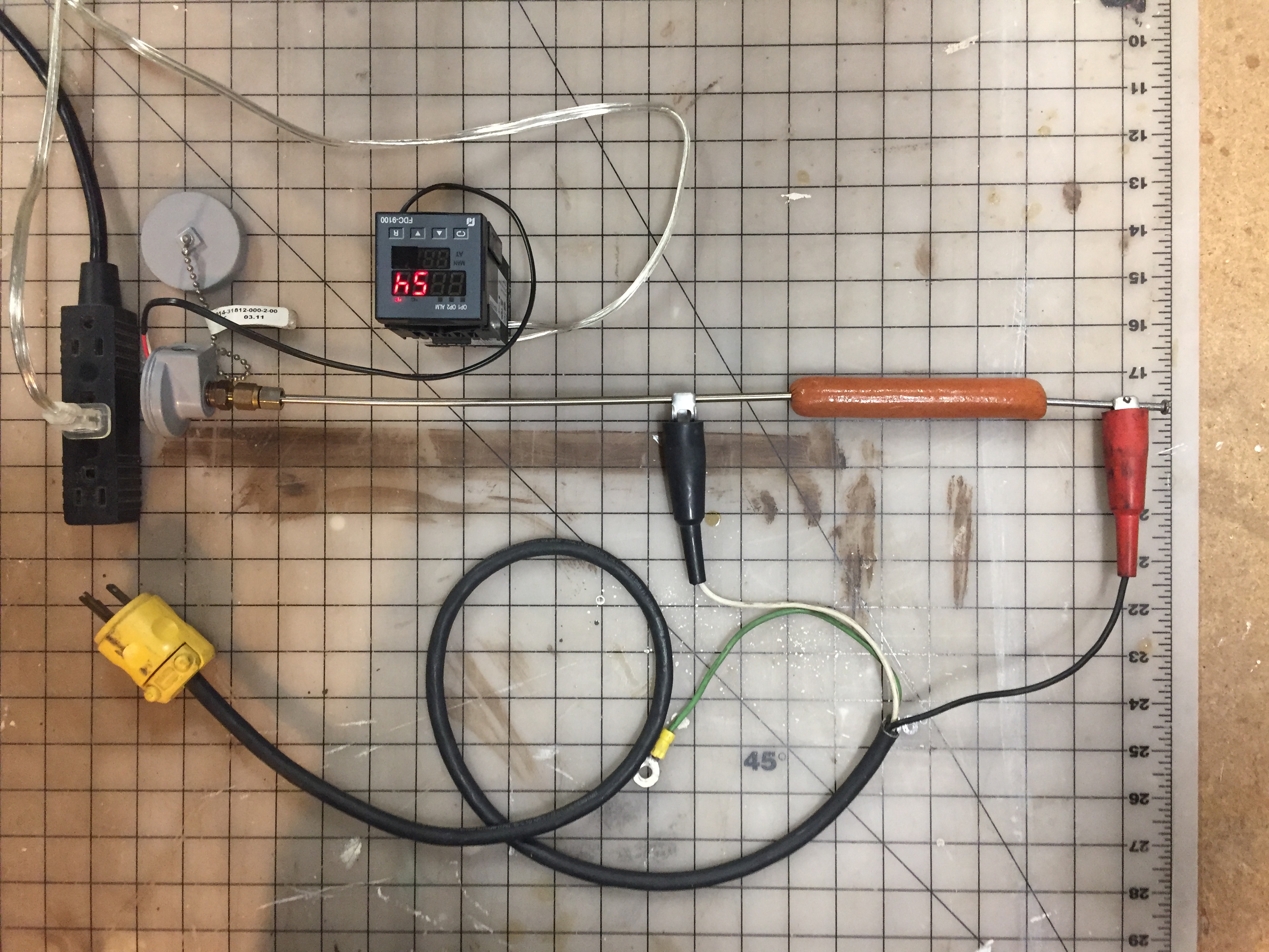 Thermocouple in dog test